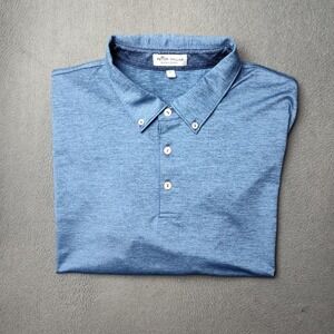 Peter Millar Polo Shirt Mens Extra Large Blue Summer Comfort Golf Performance